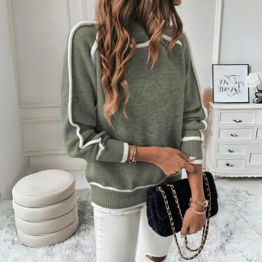 Luxurious Olive Green Knitted Sweater - product image 4