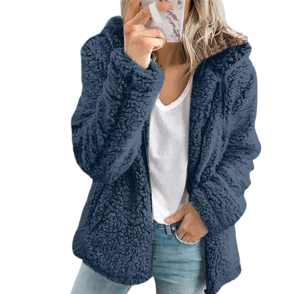 Elegant Bear Teddy Fur Coat: Soft Fleece Coat with Pockets and Zipper - product image 6