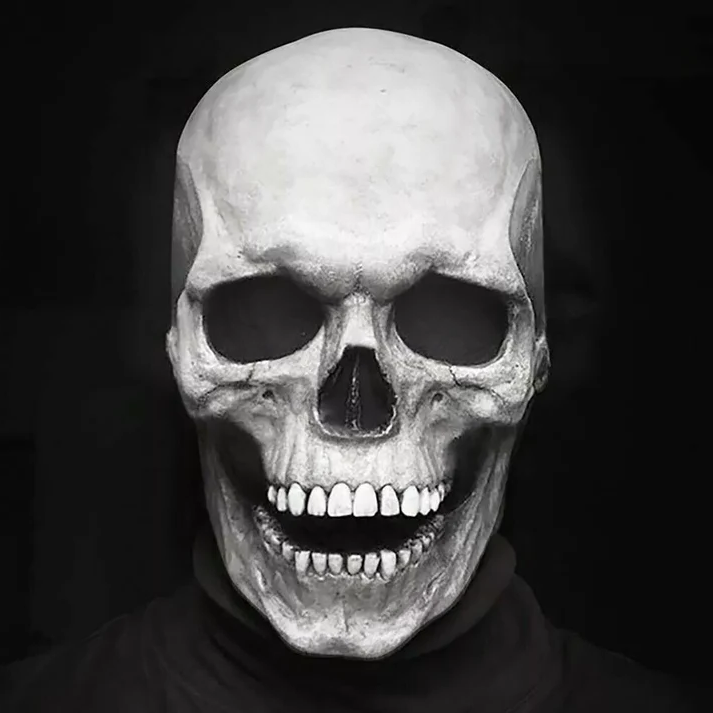 Movable Jaw Realistic Full Head Skull Mask - Human Skeleton Mask for Halloween Party - product image 2
