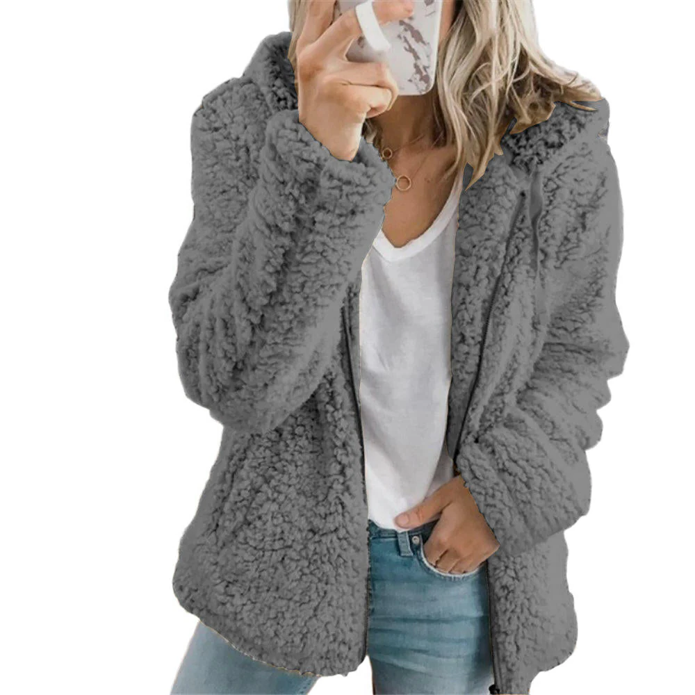 Elegant Bear Teddy Fur Coat: Soft Fleece Coat with Pockets and Zipper - product image 7