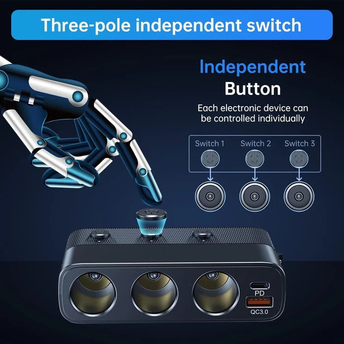7-in-1 Car Cigarette Lighter Adapter - product detail 4
