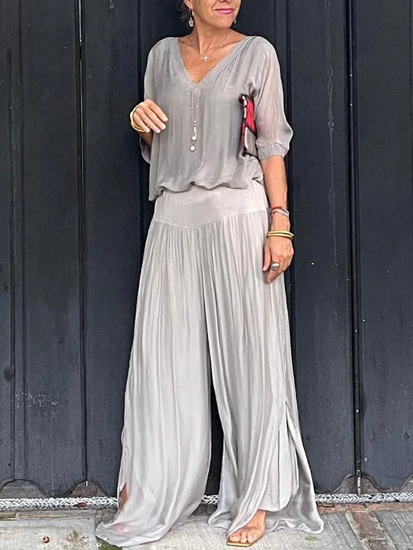 Elegant two-piece wide-leg chiffon pants - product image 12