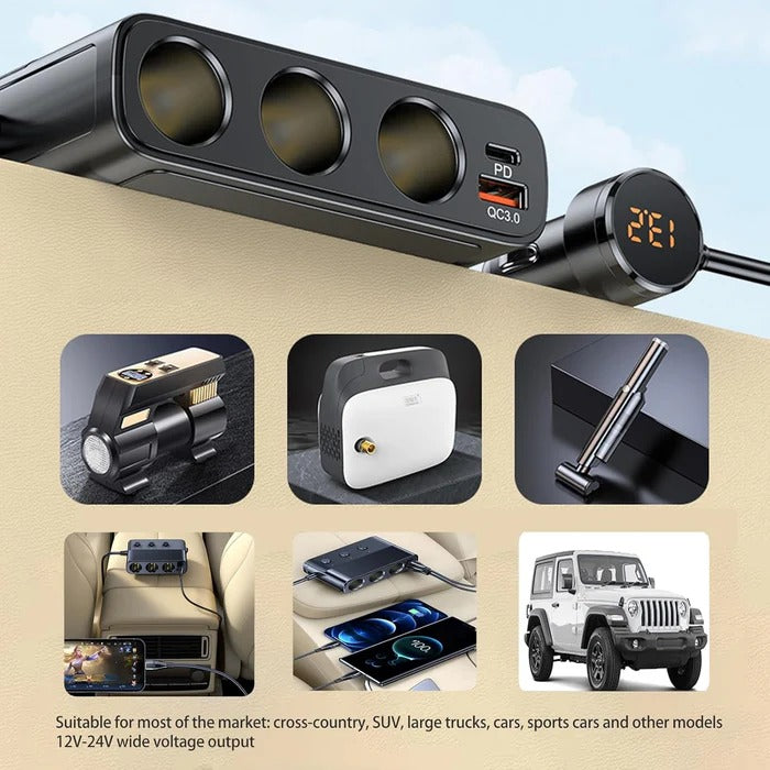 7-in-1 Car Cigarette Lighter Adapter - product detail 7