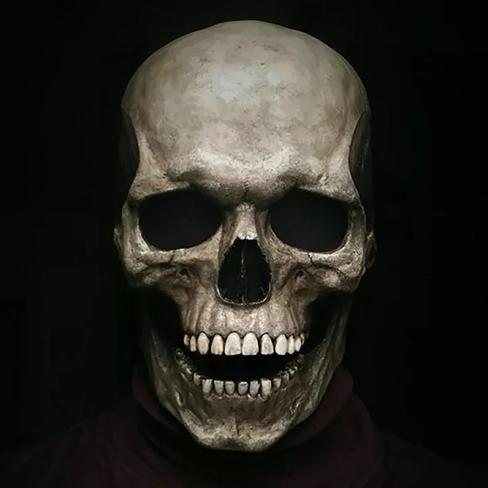 Movable Jaw Realistic Full Head Skull Mask - Human Skeleton Mask for Halloween Party - product image 1