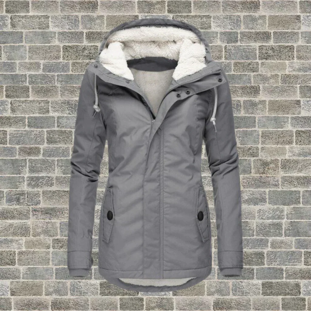 Pleated cotton coat with hood - product image 2