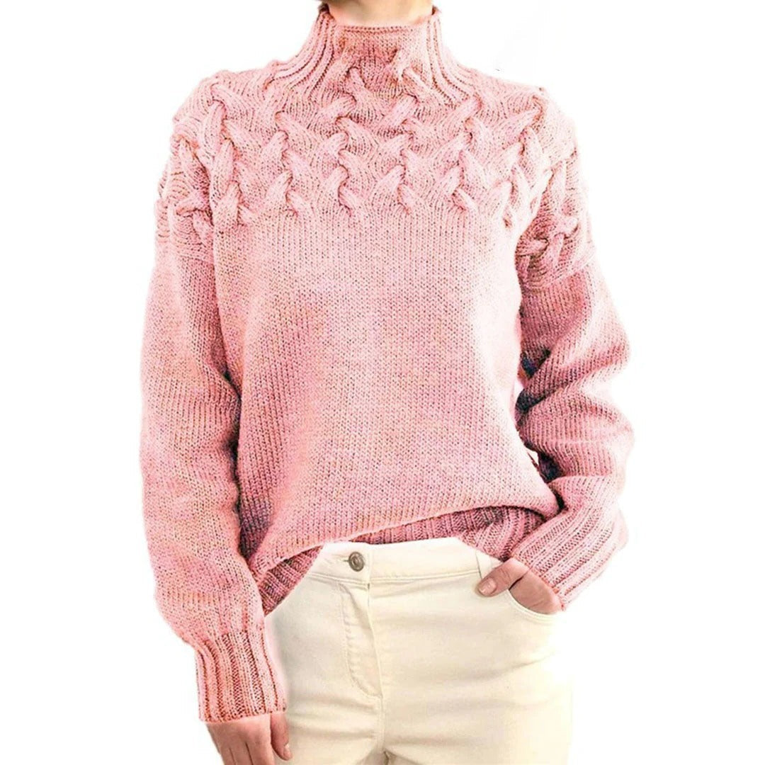Women's Knitted Turtleneck Sweater - product detail 3