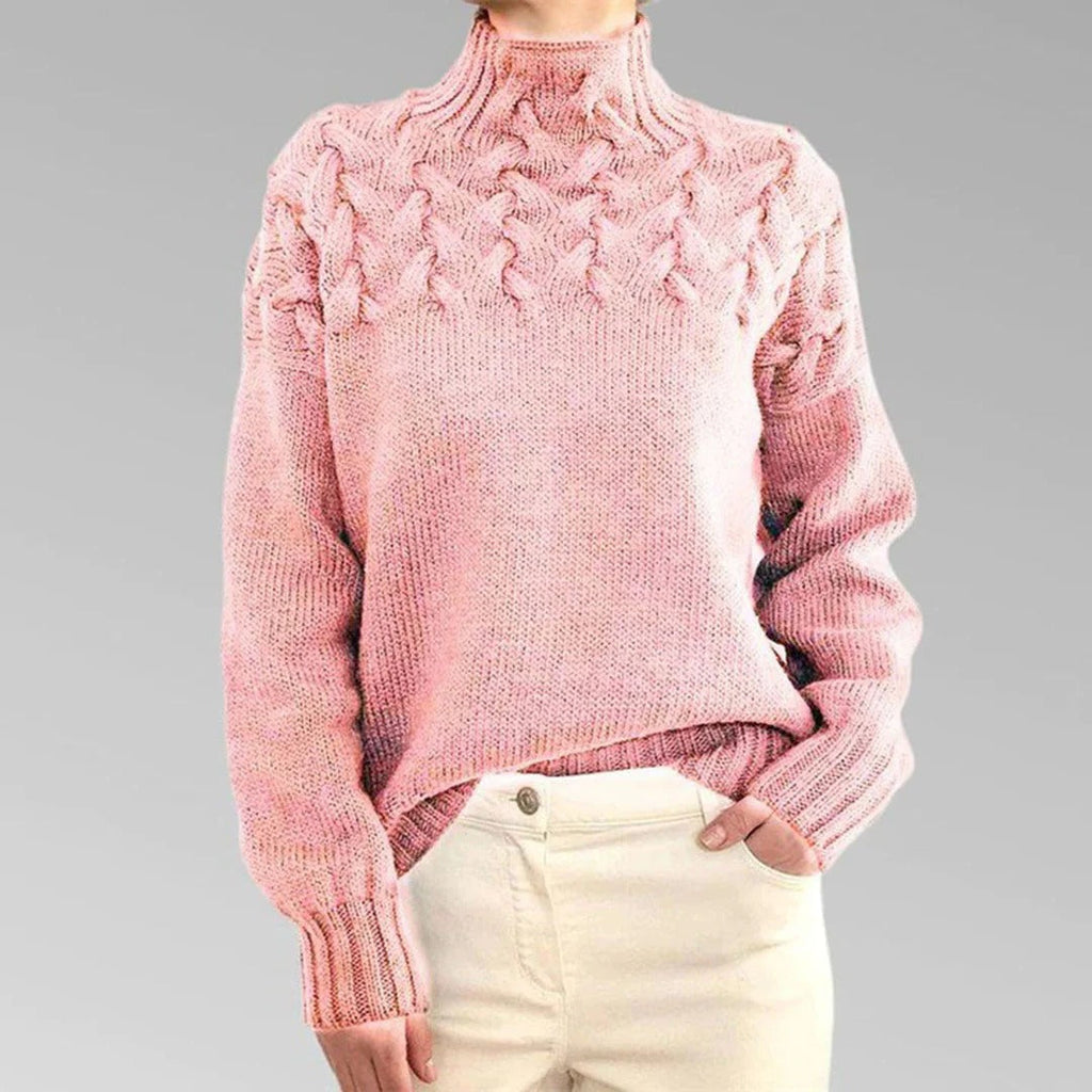 Women's Knitted Turtleneck Sweater - product detail 4