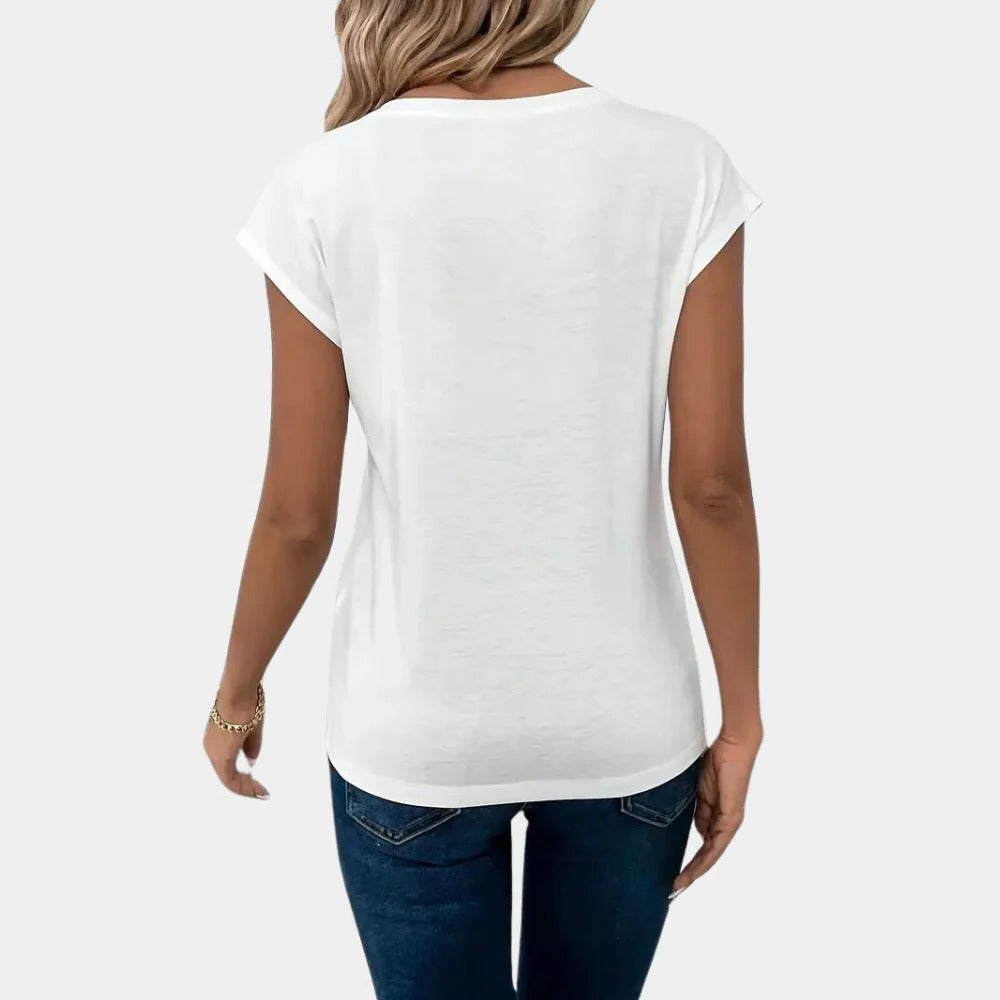 Casual Women's V-neck T-shirt - product detail 2
