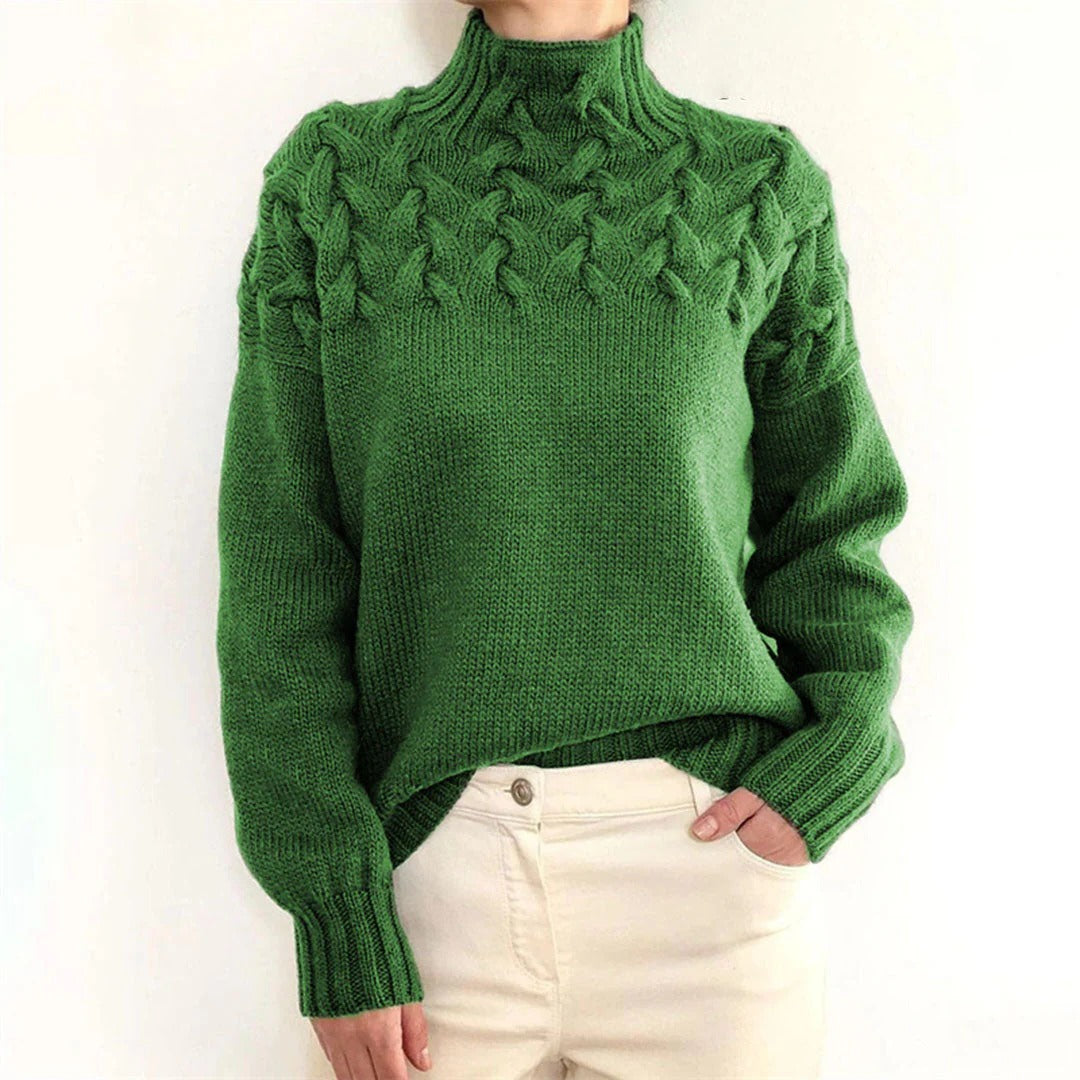 Women's Knitted Turtleneck Sweater - product detail 5