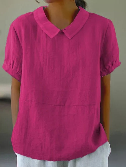 Solid Color Cotton and Linen Top - product image 6
