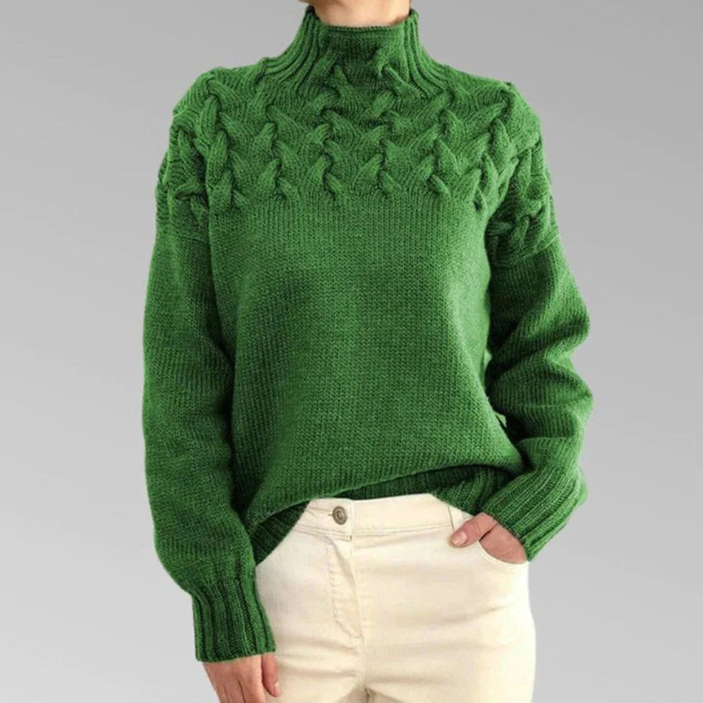 Women's Knitted Turtleneck Sweater - product detail 6