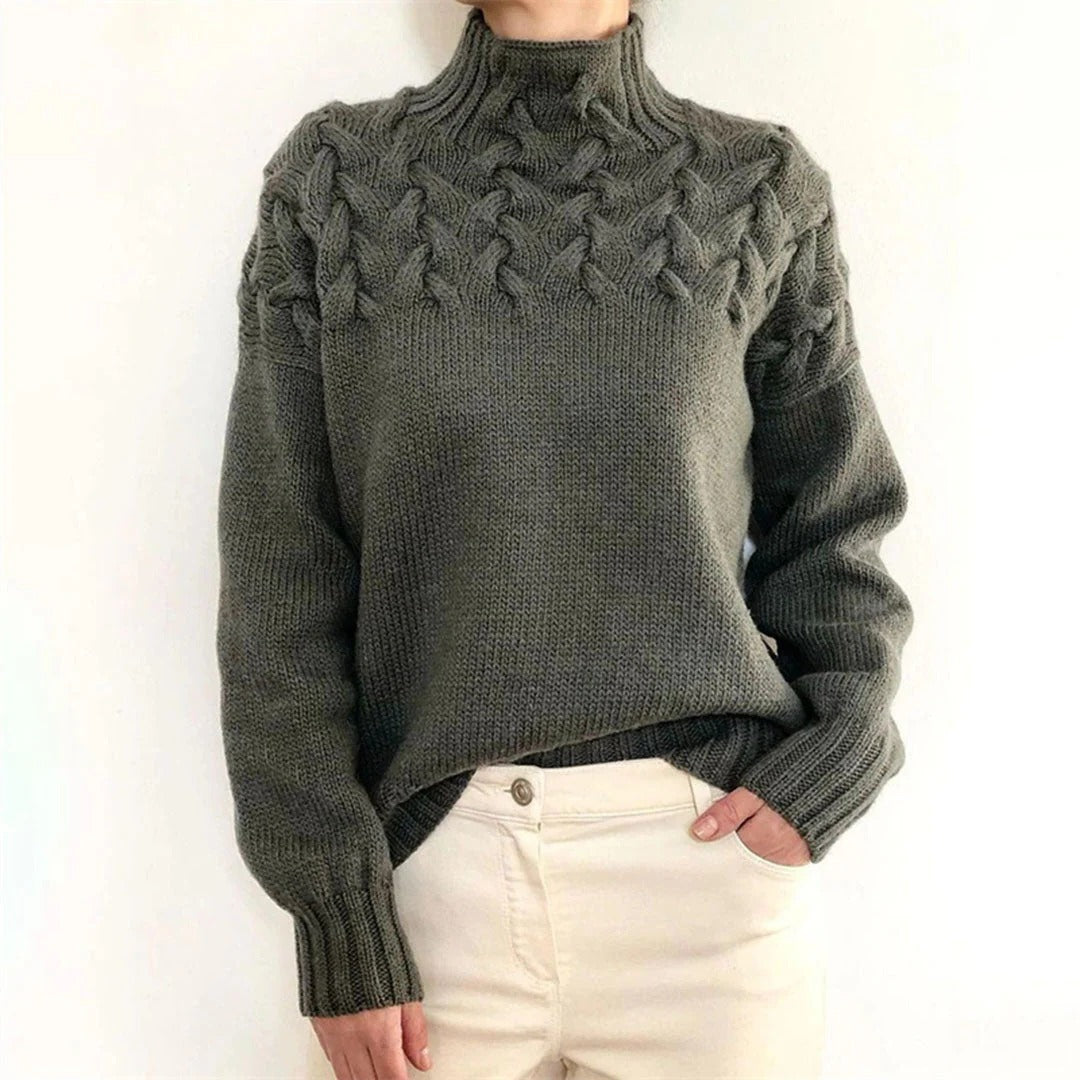 Women's Knitted Turtleneck Sweater - product detail 7