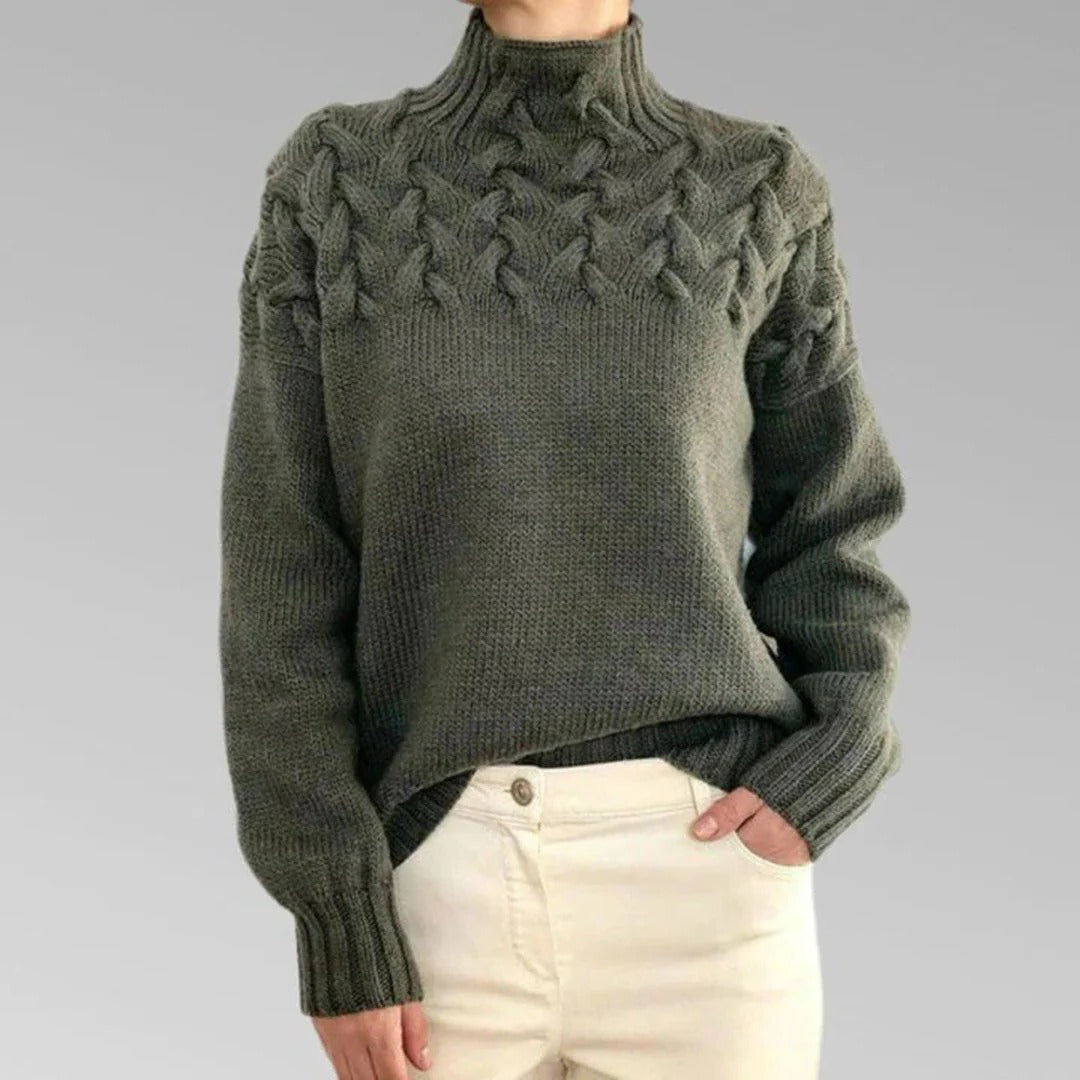 Women's Knitted Turtleneck Sweater - product detail 8