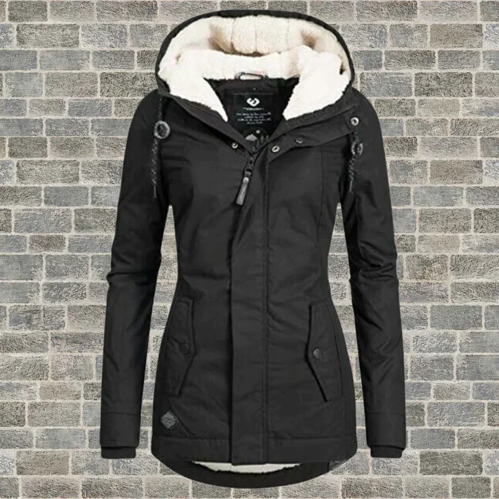 Pleated cotton coat with hood - product image 1