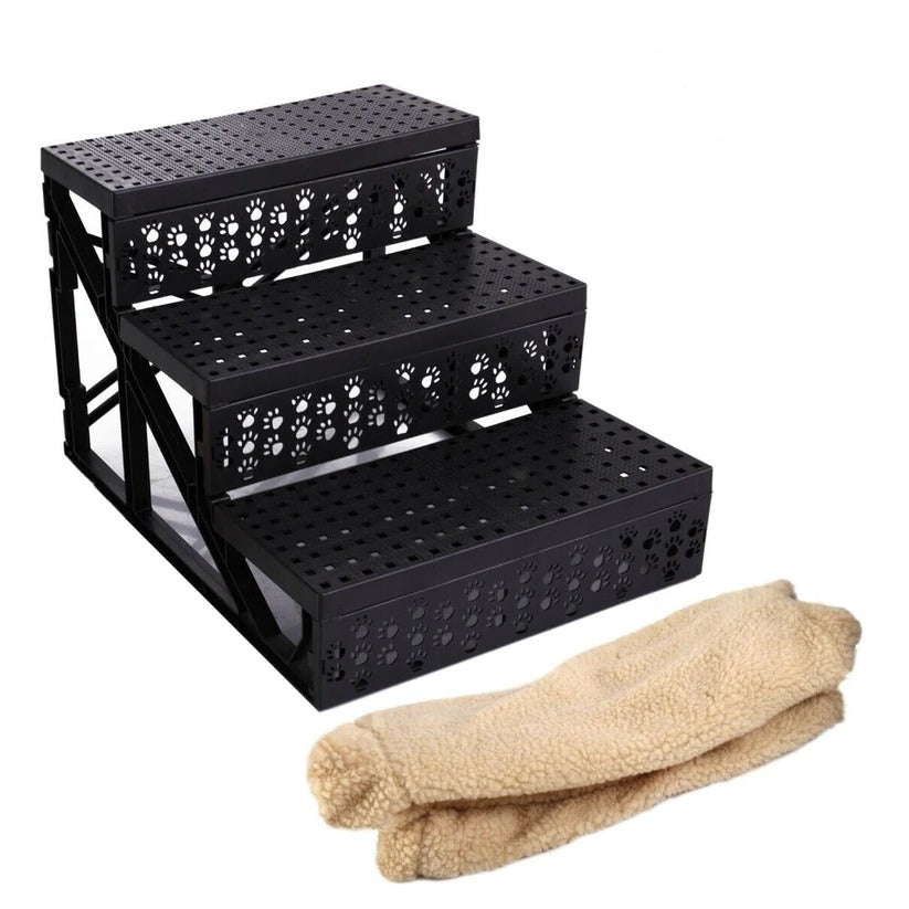 3 Step Portable Dog Stairs For Tall Bed - product detail 2