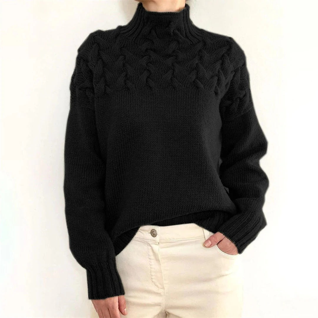 Women's Knitted Turtleneck Sweater - product detail 11