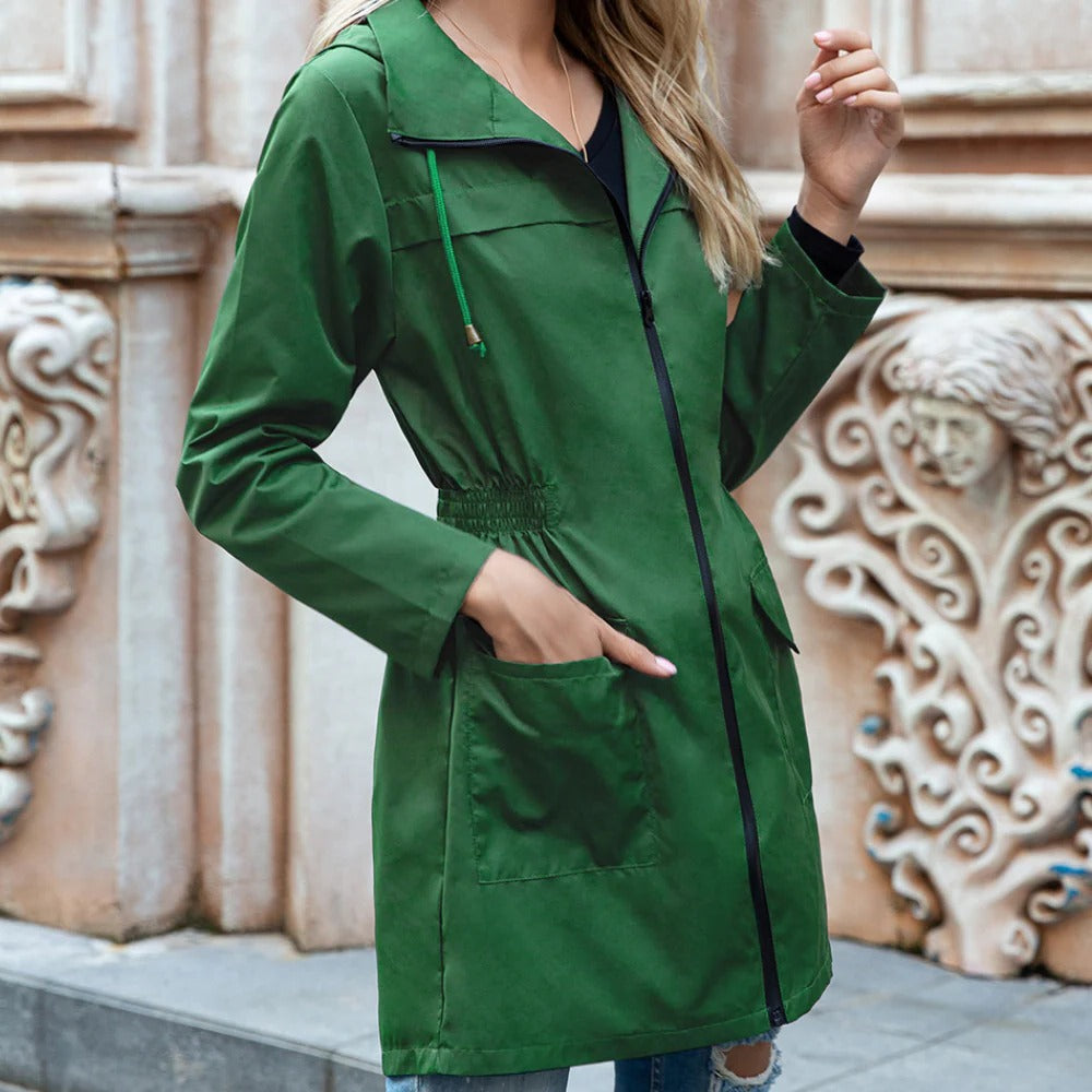 Stylish Zipper Trench Coat For Women - product detail 4