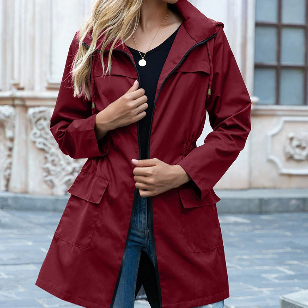 Stylish Zipper Trench Coat For Women - product detail 5
