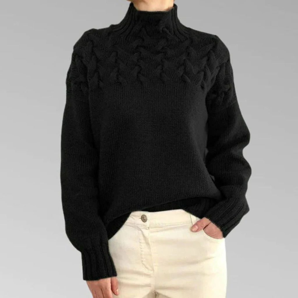 Women's Knitted Turtleneck Sweater - product detail 12