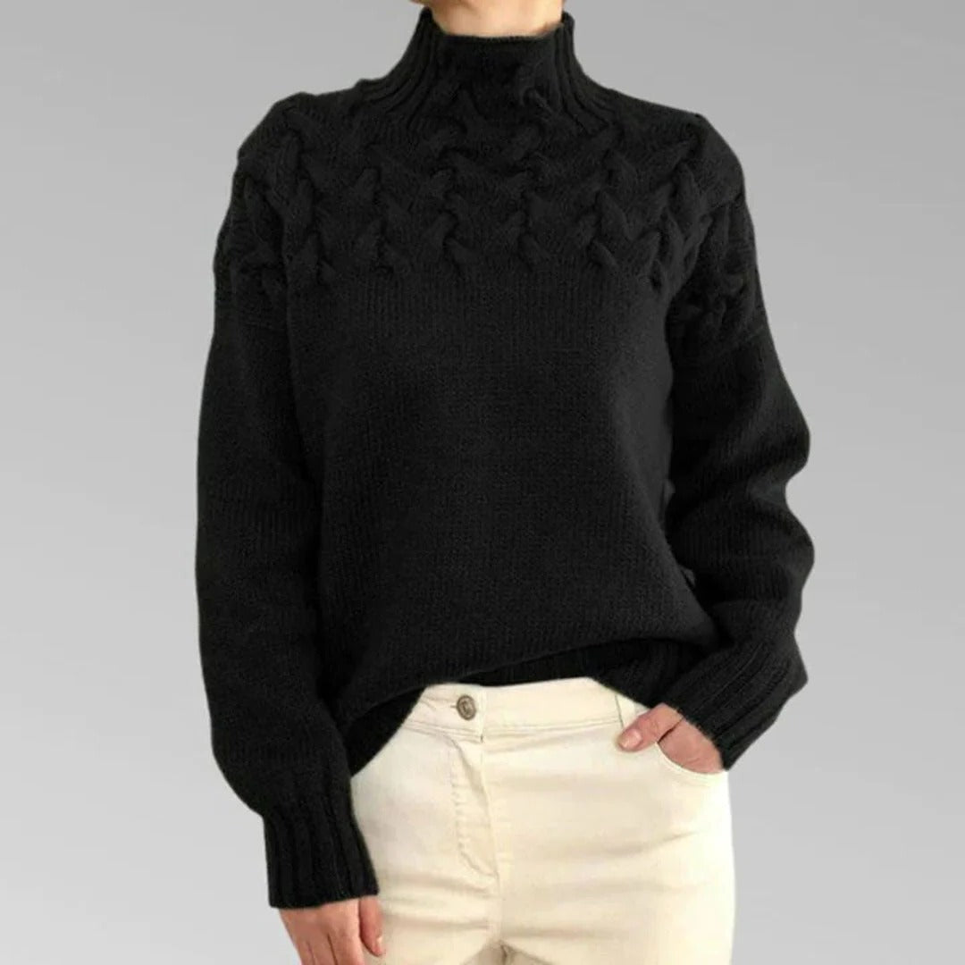 Women's Knitted Turtleneck Sweater - product detail 12