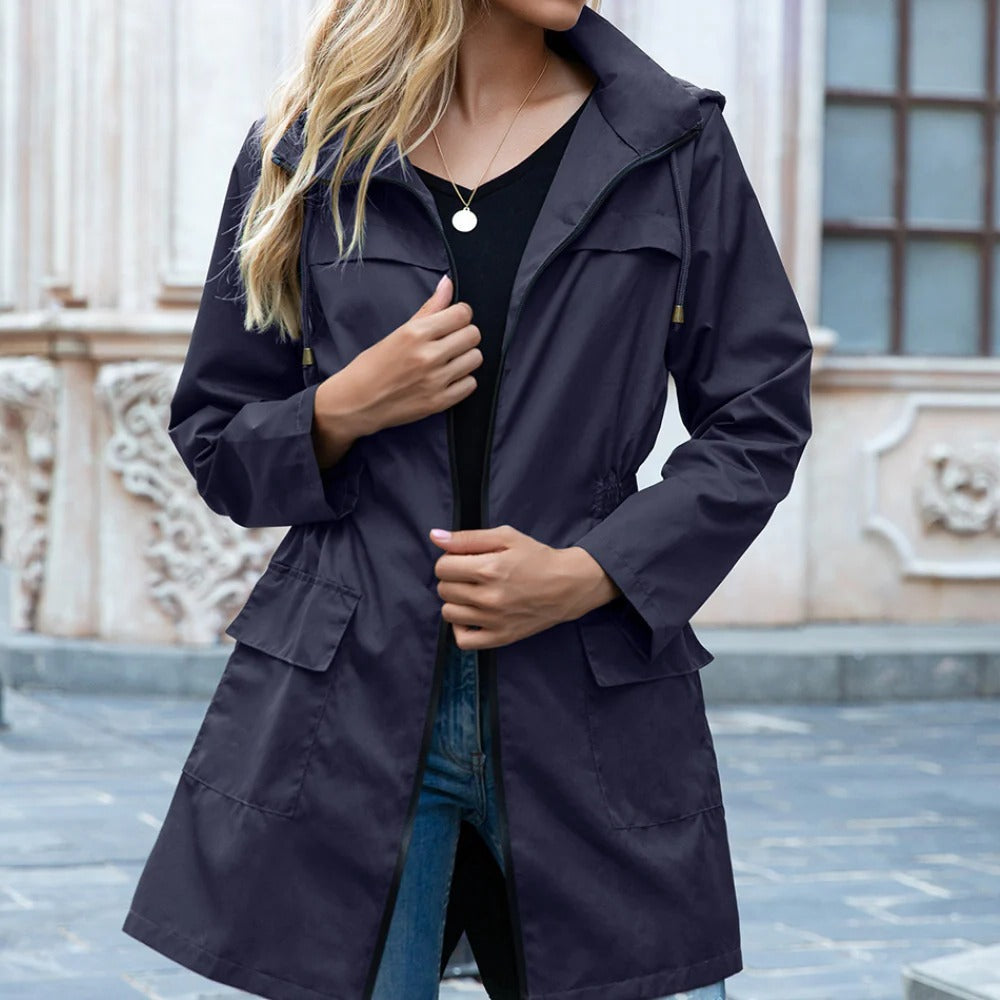 Stylish Zipper Trench Coat For Women - product detail 6