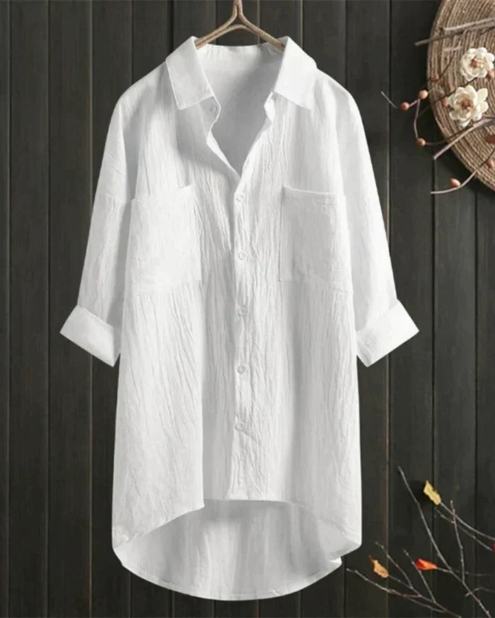 Women's White Linen Blouse - product image 1