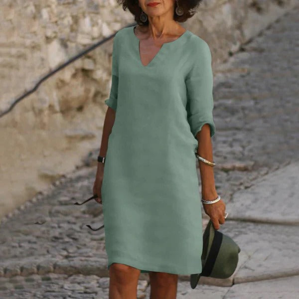 V-Neck Three-Quarter Sleeve Dress - product image 2