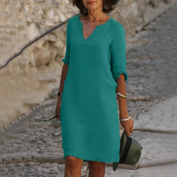 V-Neck Three-Quarter Sleeve Dress - product image 3