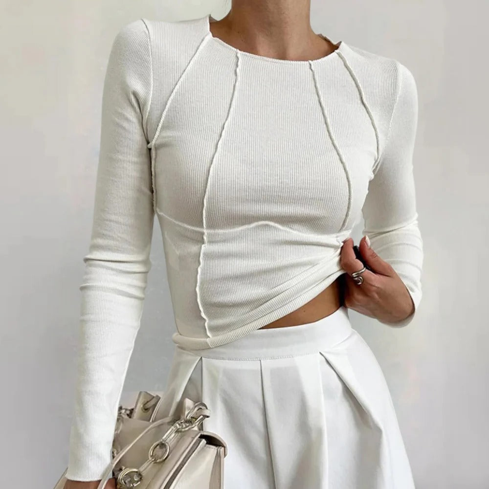 Simple Long Sleeve Women's Top - product detail 3