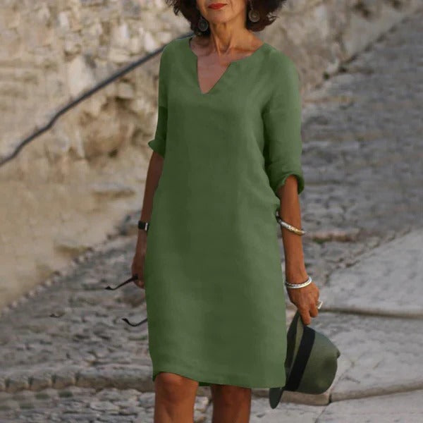 V-Neck Three-Quarter Sleeve Dress - product image 4