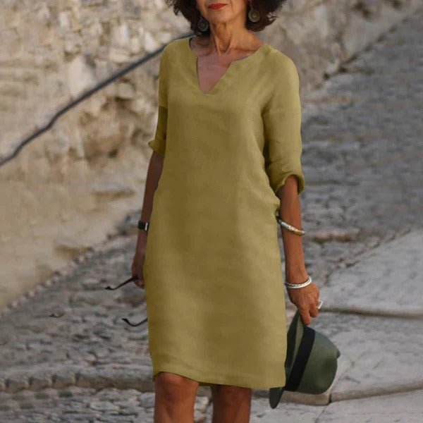 V-Neck Three-Quarter Sleeve Dress - product image 5