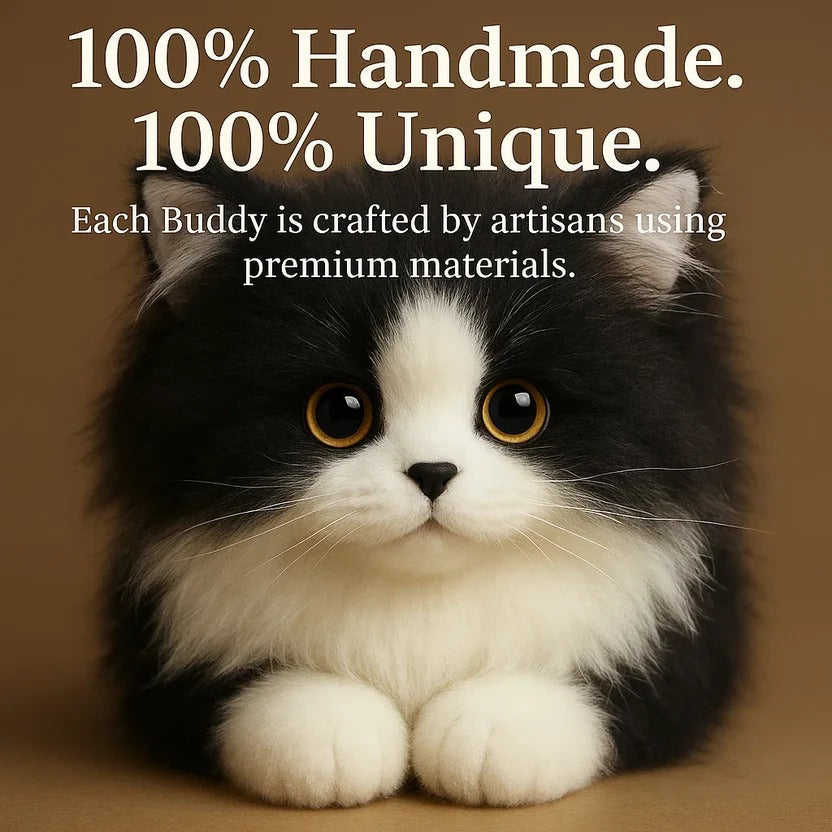 Lifelike Black and White Plush Cat - product detail 2