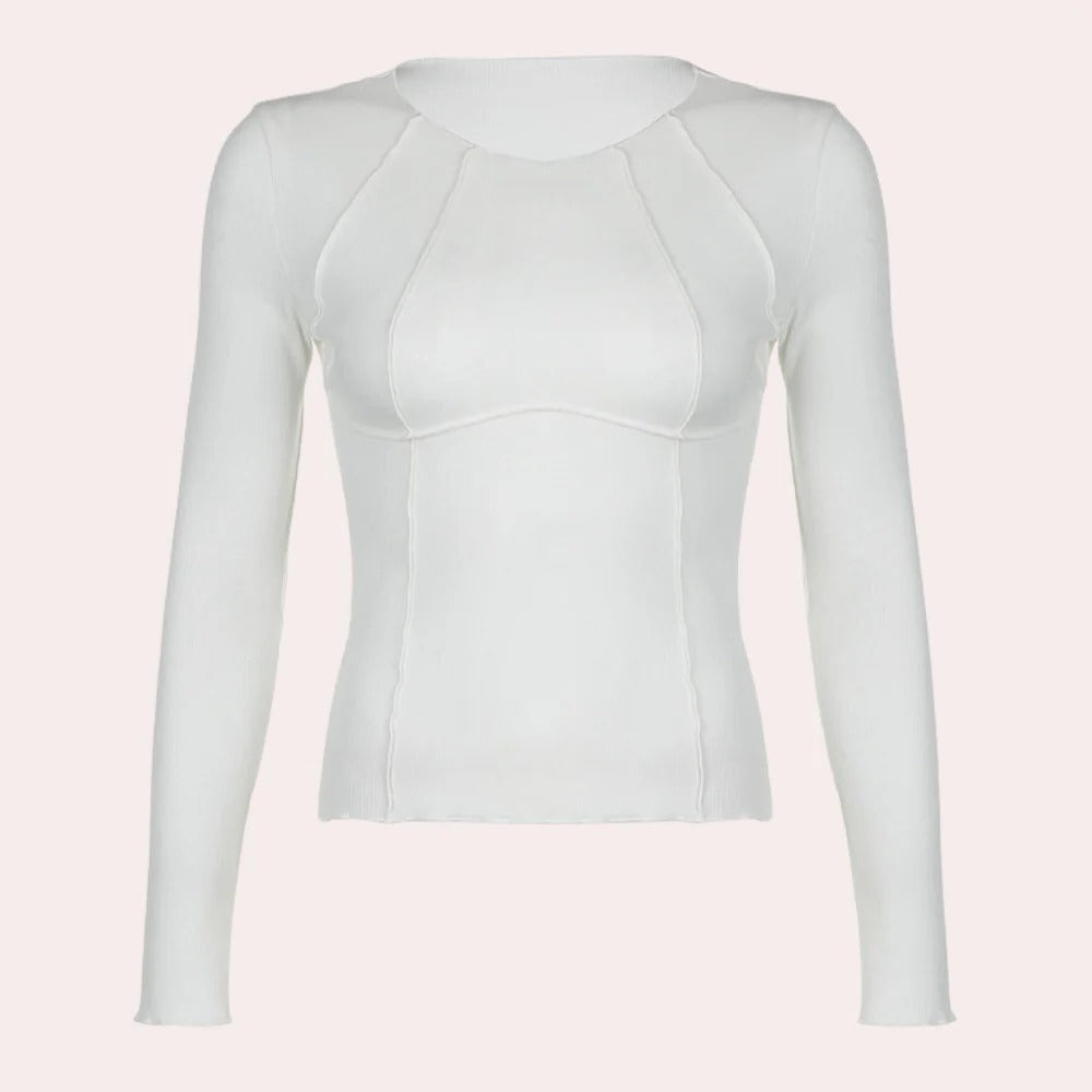 Simple Long Sleeve Women's Top - product detail 4