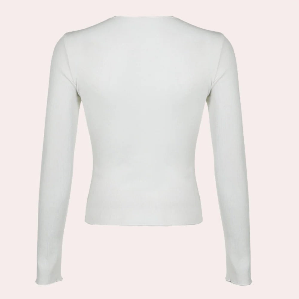 Simple Long Sleeve Women's Top - product detail 5