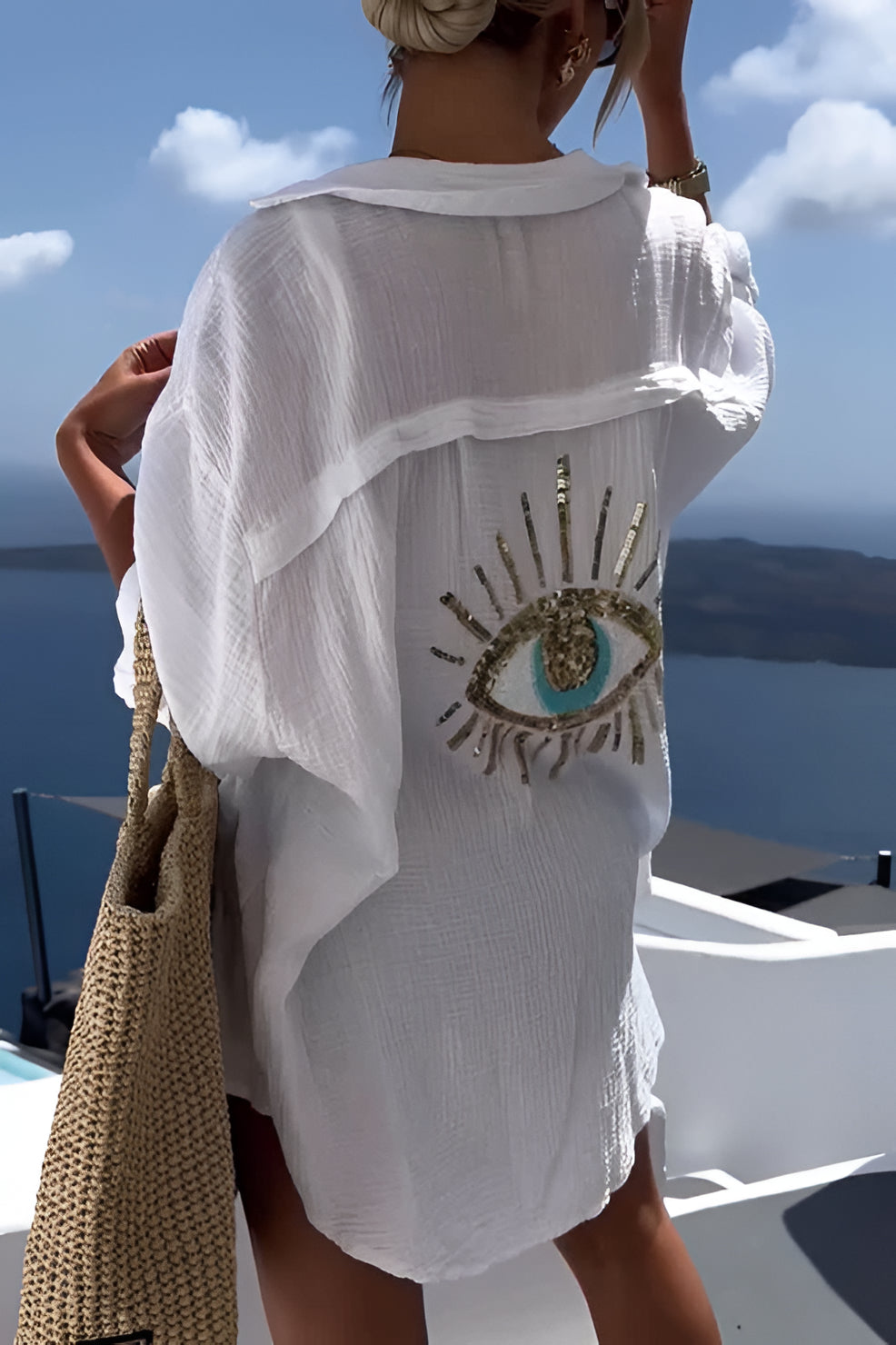 Evil Eye Shirt + Sequin Bead - product image 1