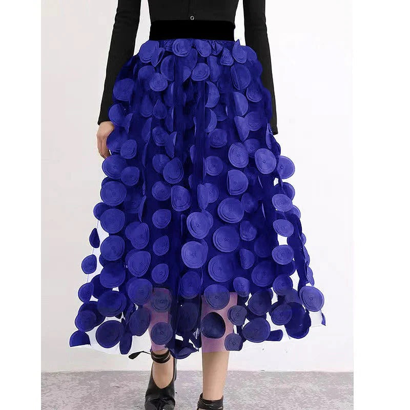 Chic Skirt Made Of Polka Dot and Tulle Patchwork - product image 7