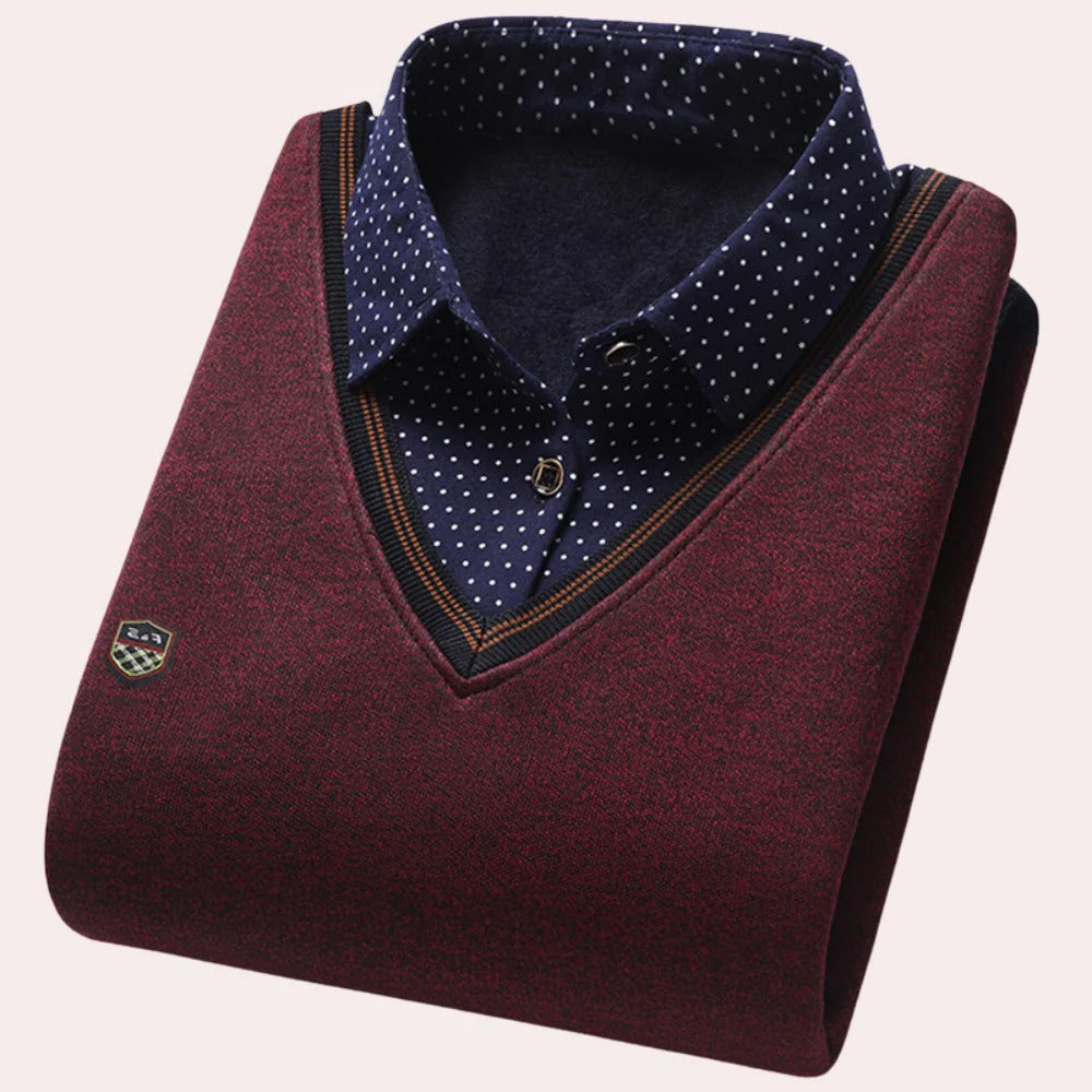 Men's Shirt Collar Sweater - product detail 4