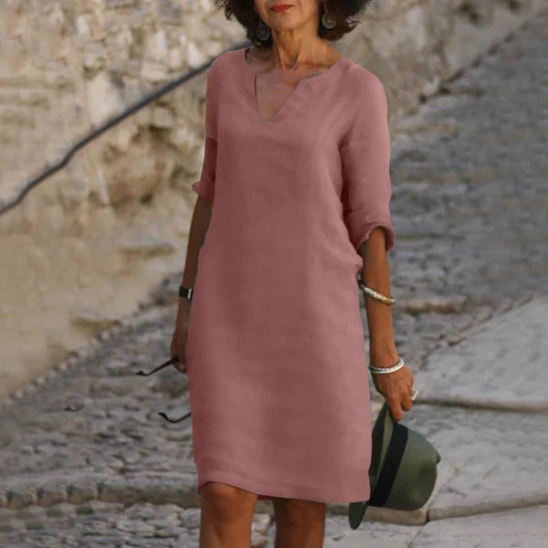 V-Neck Three-Quarter Sleeve Dress - product image 7