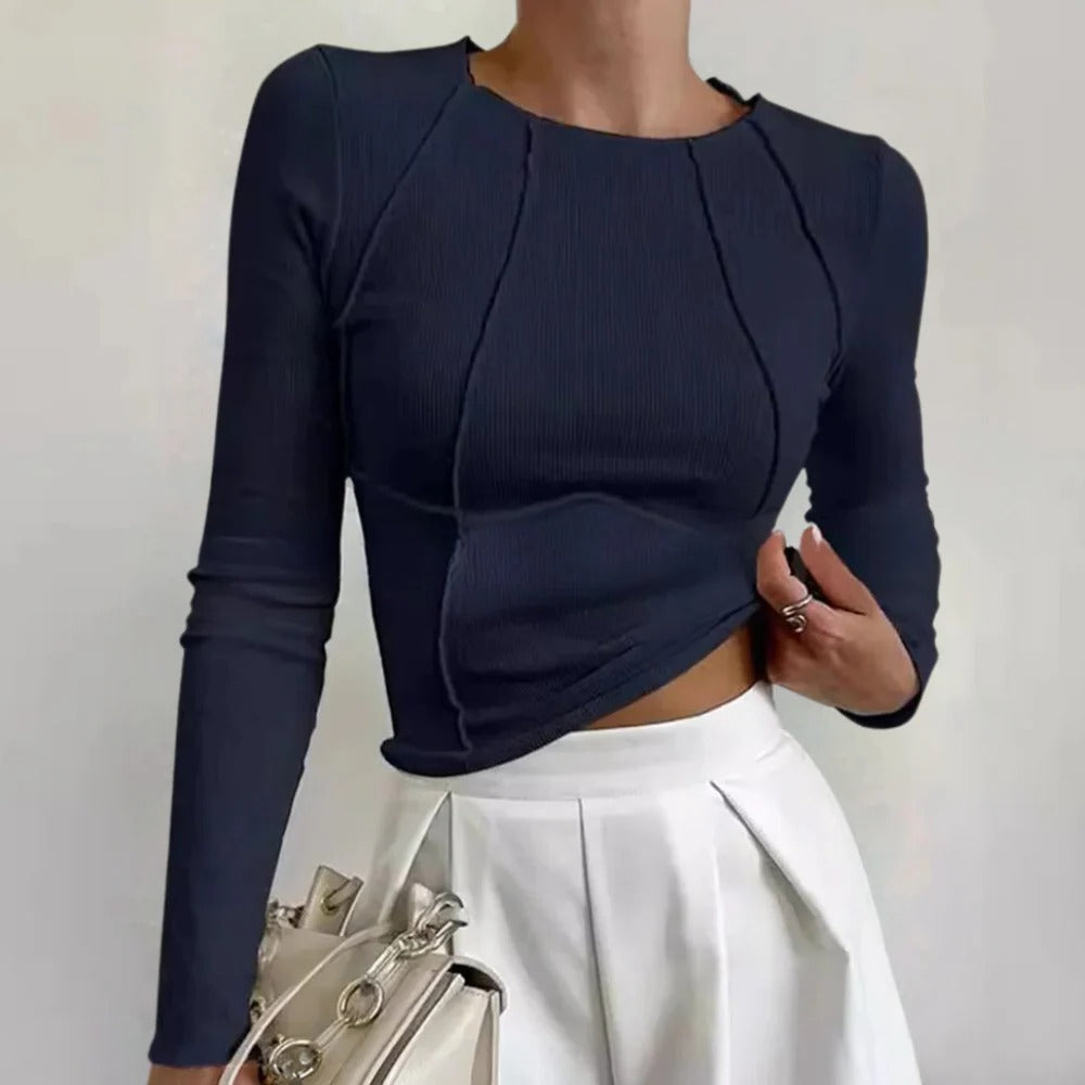 Simple Long Sleeve Women's Top - product detail 7