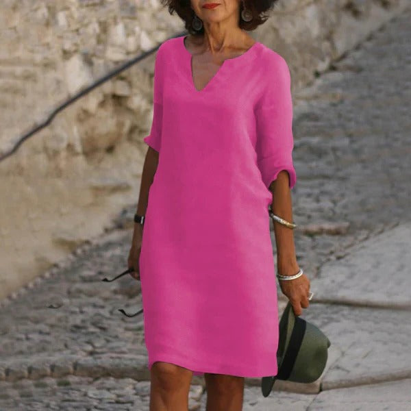 V-Neck Three-Quarter Sleeve Dress - product image 8