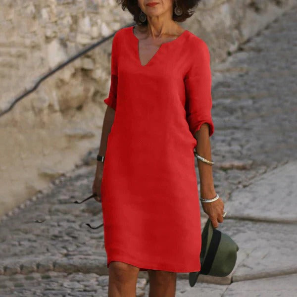 V-Neck Three-Quarter Sleeve Dress - product image 9