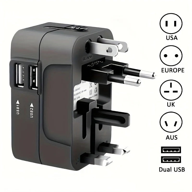 Worldwide Travel Adapter with Dual USB Charging Ports - product detail 2