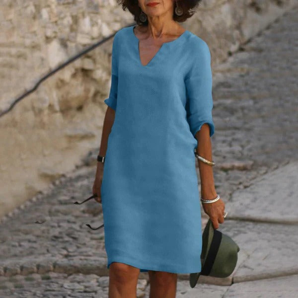 V-Neck Three-Quarter Sleeve Dress - product image 13