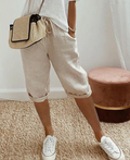 Trendy fashionable linen-look knee breeches for women - product image 2