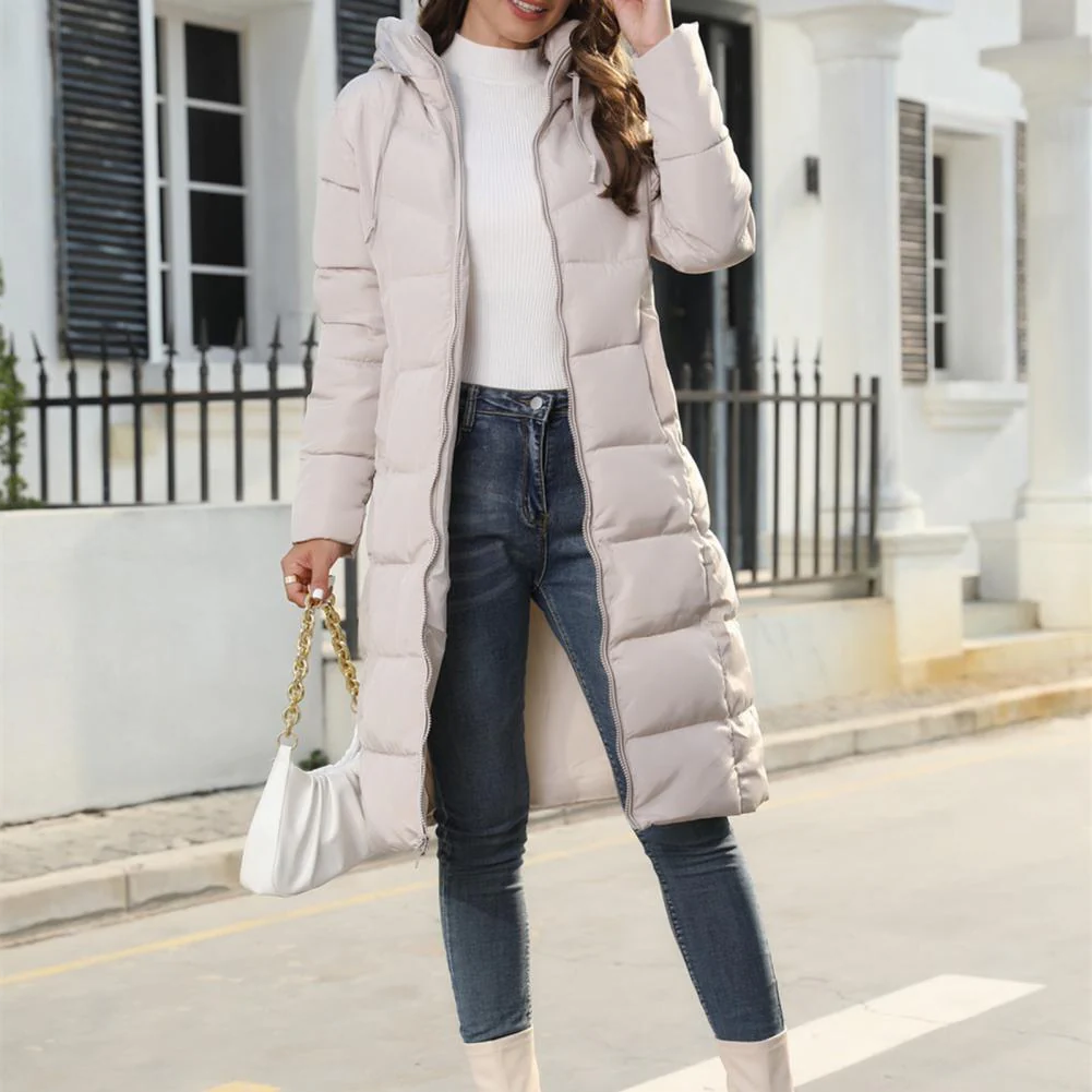 Hooded, long, down jacket, ladies' jacket - product image 1