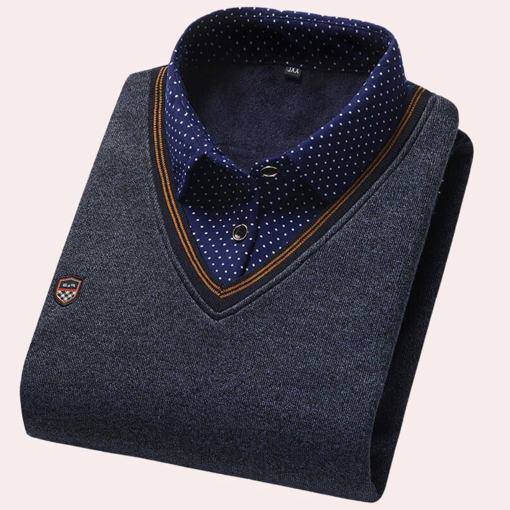 Men's Shirt Collar Sweater - product detail 5