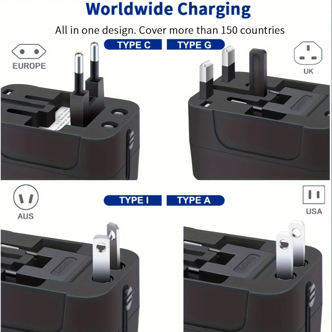 Worldwide Travel Adapter with Dual USB Charging Ports - product detail 9