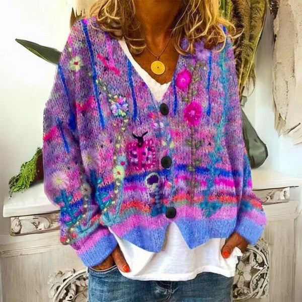 Ladies' Sweater With Floral Patterns - product image 2