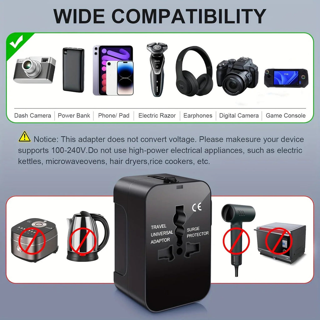 Worldwide Travel Adapter with Dual USB Charging Ports - product detail 10