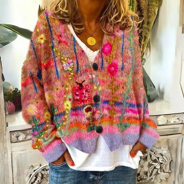 Ladies' Sweater With Floral Patterns - product image 1